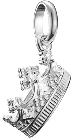 Charm pendant, crown with white gemstones, sterling silver - Thomas Sabo Model: CC1247-051-14