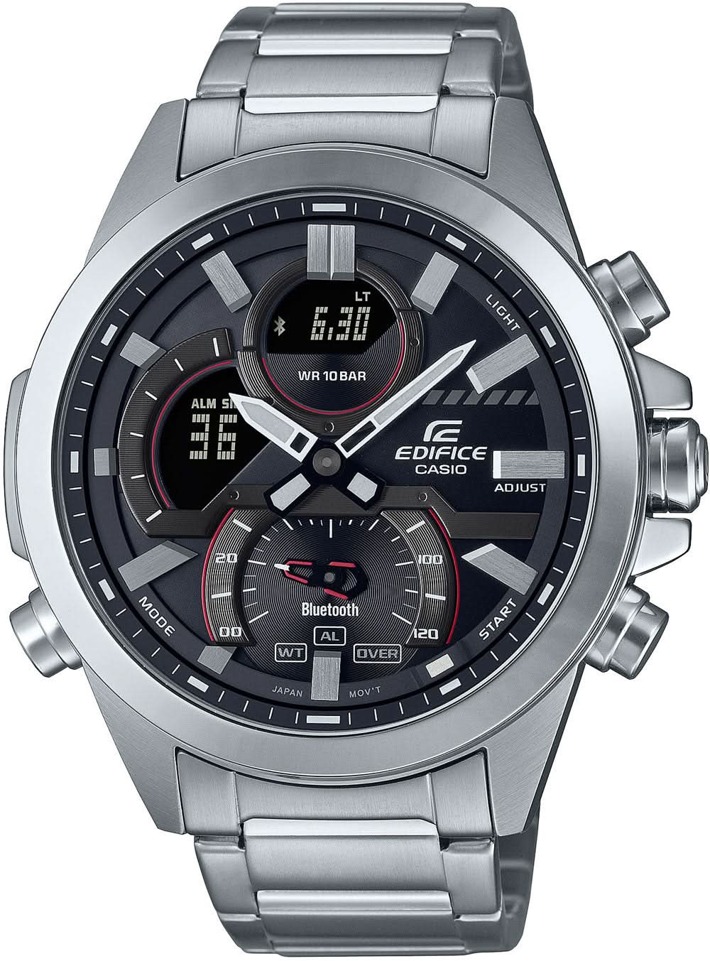 Montre pour homme Casio Edifice ECB-30D-1A • Montre connectée Bluetooth • Acier inoxydable & étanchéité 10 bars