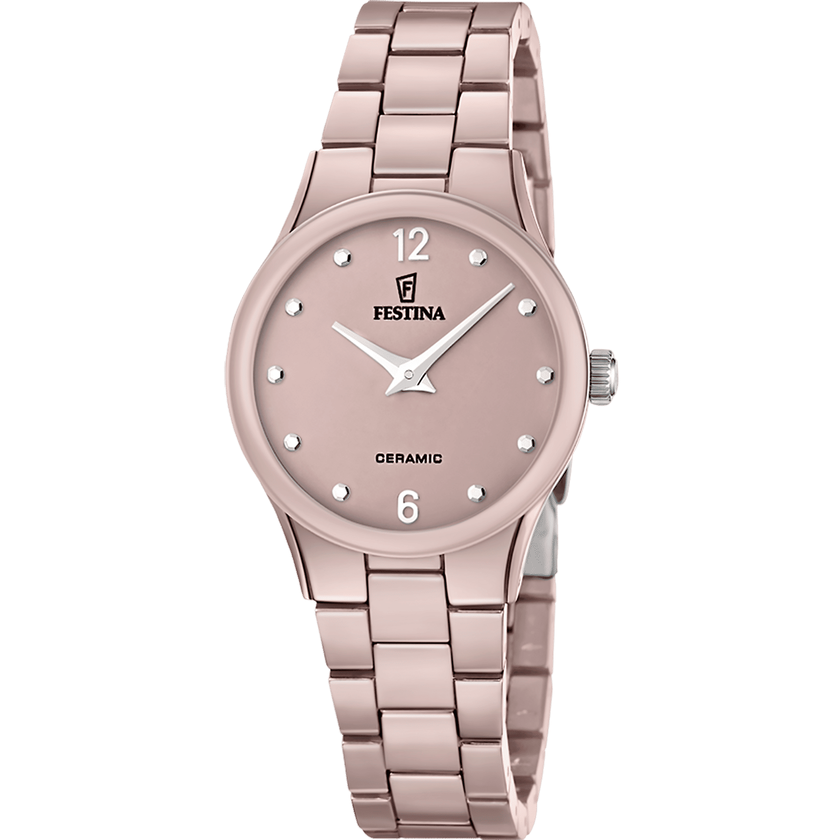 Festina F20751/4 Damenuhr Braun • Keramikgehäuse & Keramikarmband • Mineralglas