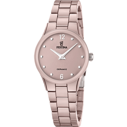 Festina F20751/4 Damenuhr Braun • Keramikgehäuse & Keramikarmband • Mineralglas
