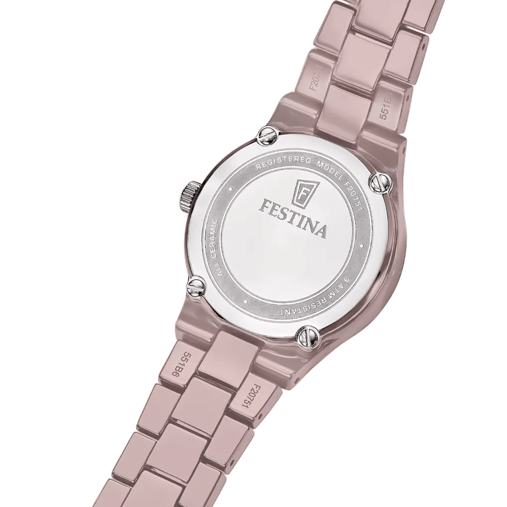 Festina F20751/4 Damenuhr Braun • Keramikgehäuse & Keramikarmband • Mineralglas, Bild 2