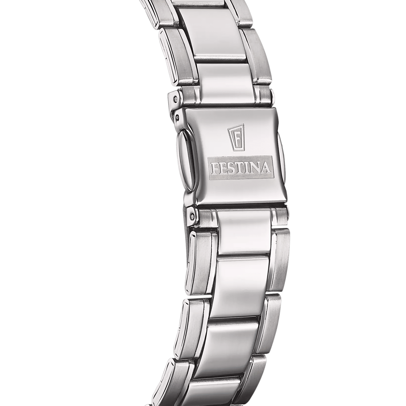 Festina Armbanduhr mit silberner Faltschließe und geprägtem Logo