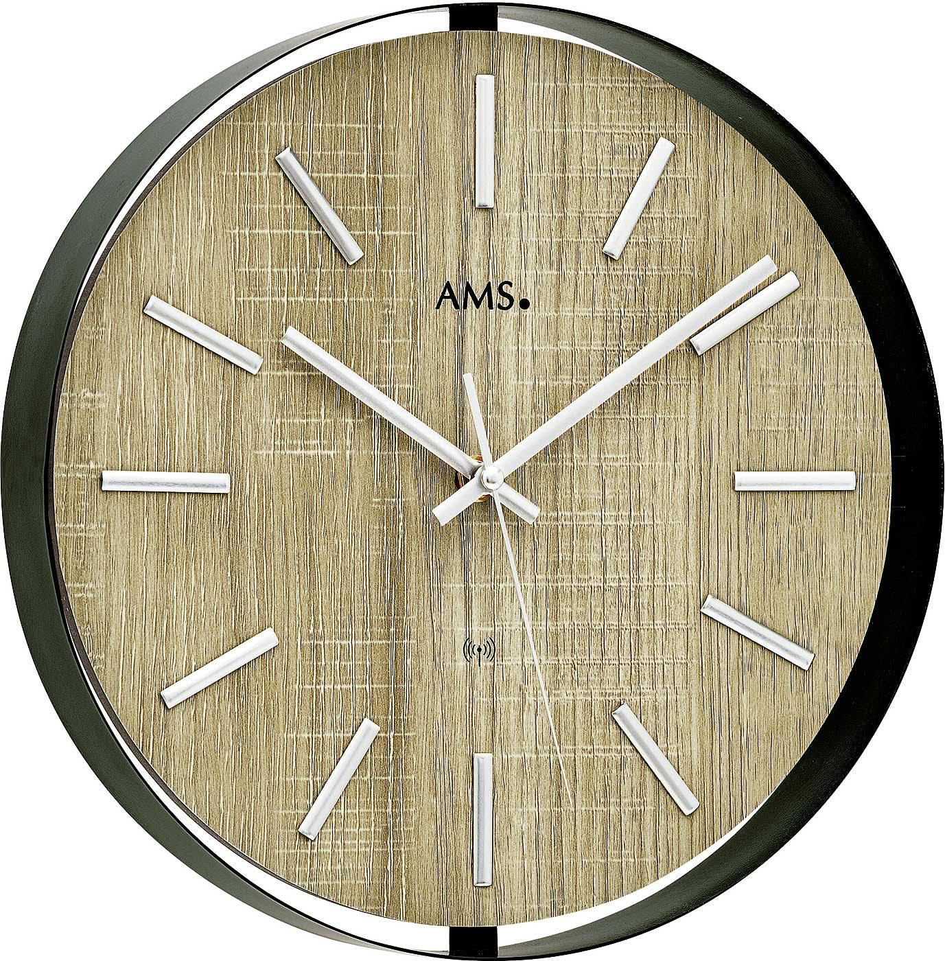 Horloge murale AMS 30x30x5 cm métal • Radio-pilotée • Design moderne