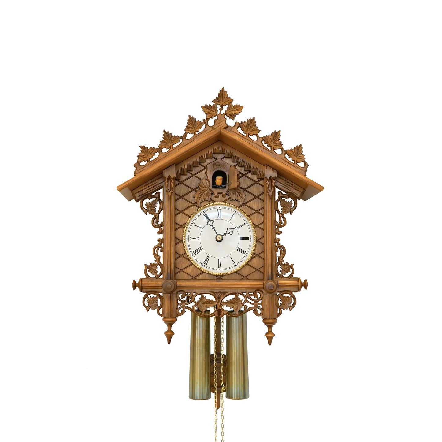 Zegar ścienny Rombach & Haas TRADITION 3407 złoty/drewniany • Mechanizm 8-dniowy • Oryginalny zegar z kukułką z Schwarzwaldu