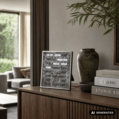 AMS Design T1236 Zegar słowny • Wyświetlacz LED • Metalowa obudowa