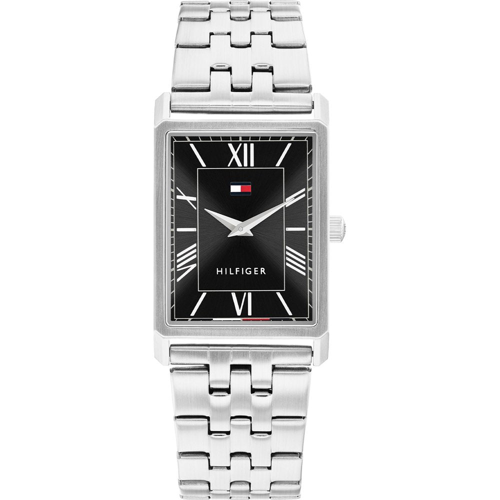 Tommy Hilfiger Ben 1710773 Herren Armbanduhr Schwarz • Eckiges Edelstahlgehäuse • Mineralglas