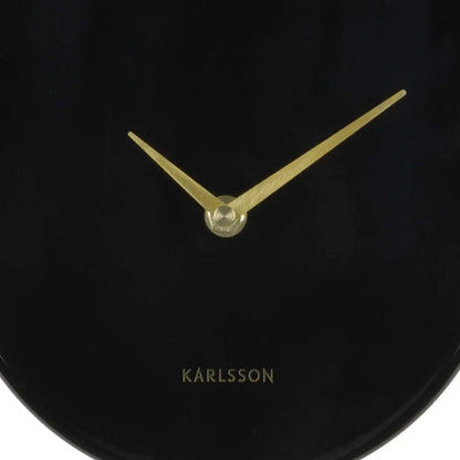 Karlsson Ziffernblatt der Wanduhr Schwarz mit goldenen Uhrzeigern