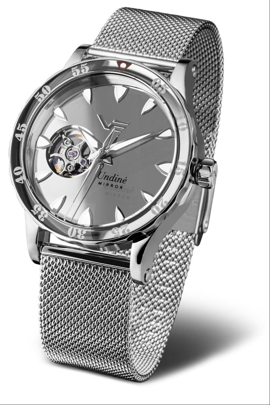 Zegarek damski Vostok Europe Undine ze srebrną metalową bransoletą i okrągłą tarczą