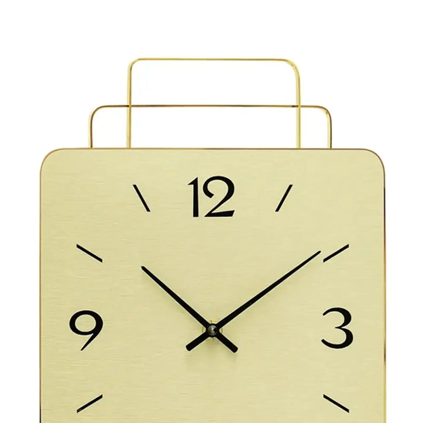 Zegar ścienny AMS W7501 mosiężny • Mechanizm kwarcowy z wahadłem • Obudowa drewniana z mosiężnymi elementami