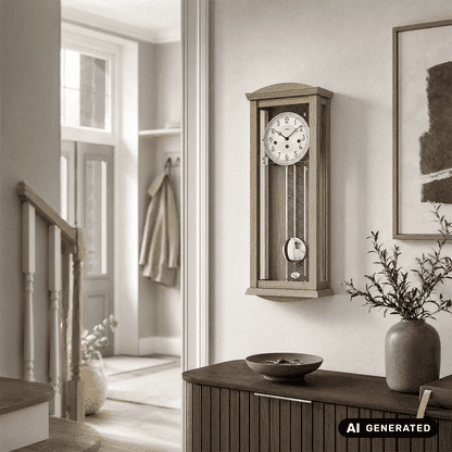 Zegar ścienny AMS Regulator R2745 dąb • mechanizm Westminster • mechanizm 8-dniowy