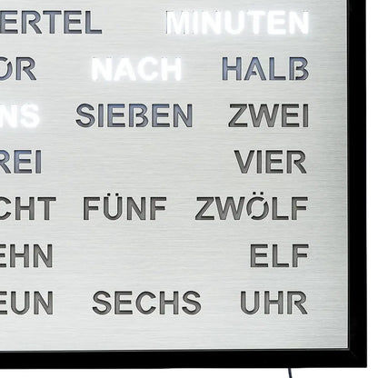 Zegar ścienny AMS Design T1275 • Zegar słowny LED • Aluminium
