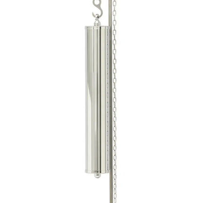 Vernickelte Pendelstange mit Kette und transparentem Zylindergehäuse