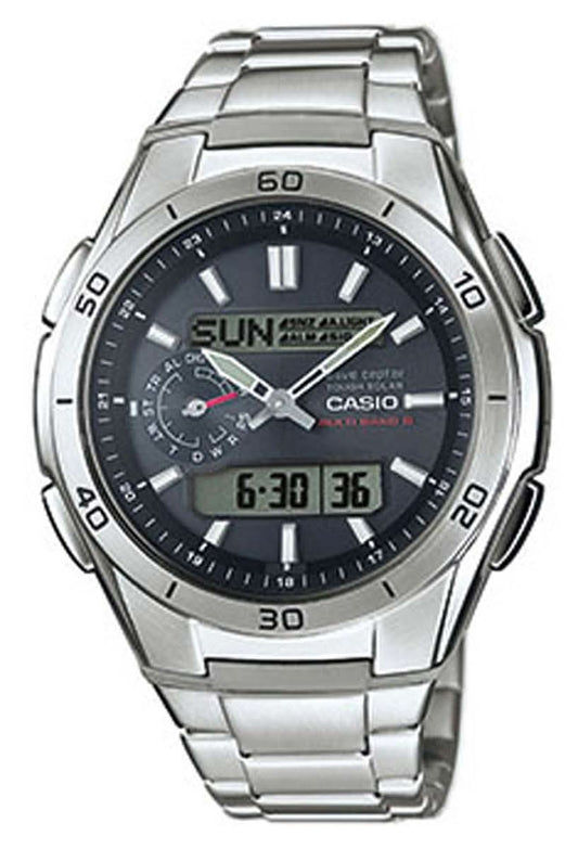 Montre pour hommes Casio Waveceptor WVA-M650D-1AER • Radio-pilotée solaire • Acier inoxydable-résine