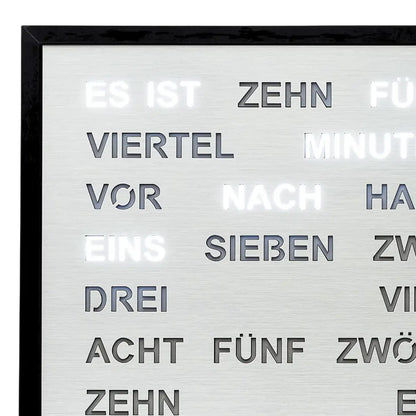 Zegar ścienny AMS Design T1275 • Zegar słowny LED • Aluminium